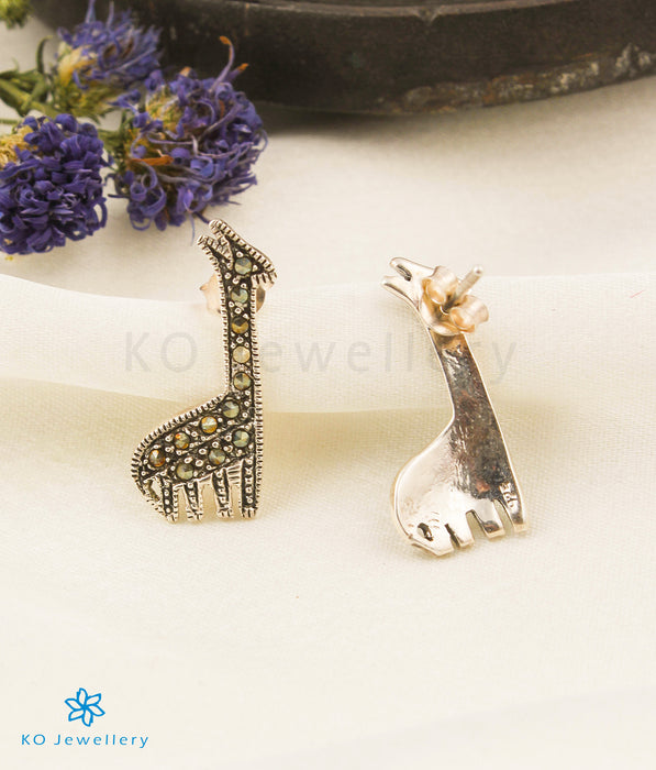 The Giraffe Silver Marcasite Earrings