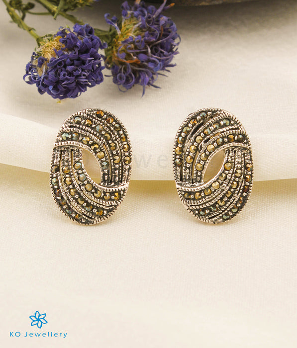 The Croissant Silver Marcasite Earrings