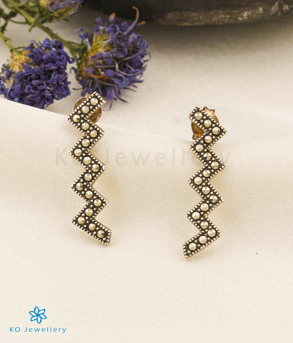 The W Silver Marcasite Earrings