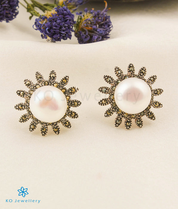 The Fleur Silver Marcasite Earrings