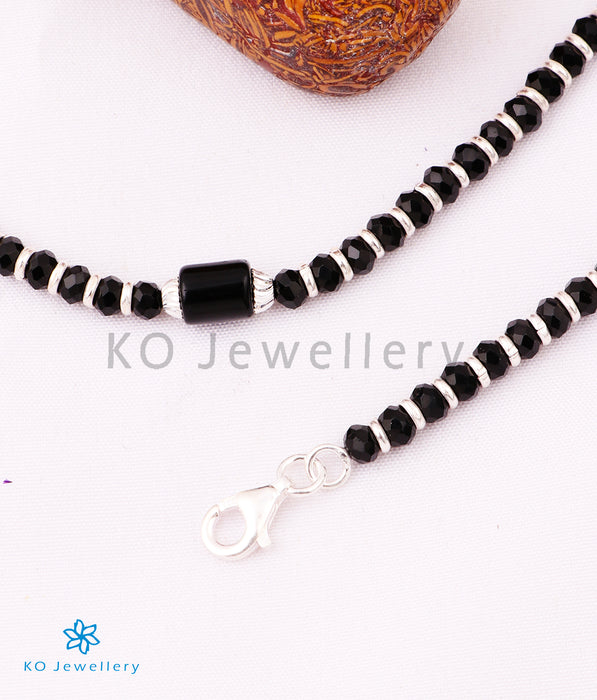 The Kajjra Silver Black-bead Anklets