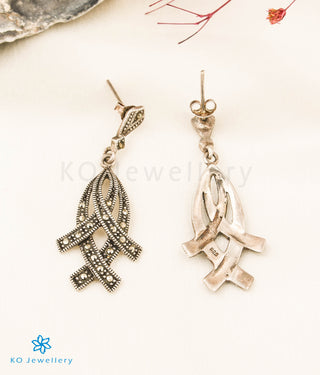 The Knotty Silver Marcasite Earrings