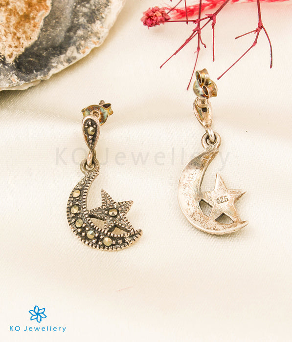The Moon & Star Silver Marcasite Earrings
