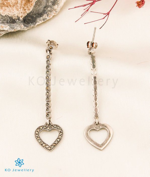 The Heart Silver Marcasite Earrings