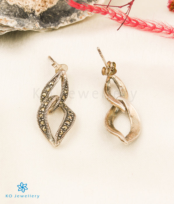 The Interlinked Silver Marcasite Earrings