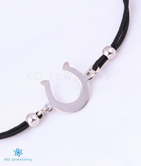 Horseshoe pure silver mens bracelet. Buy online.
