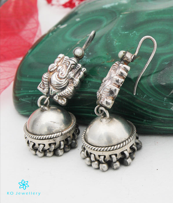 The Taruni Silver Ganesha Jhumka