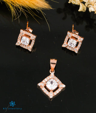 The Lupin Silver Rosegold Pendant Set