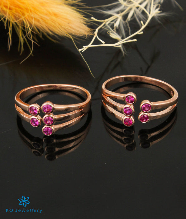 Buy Zavya Leafy Rose Gold 925 Silver Toe Ring online