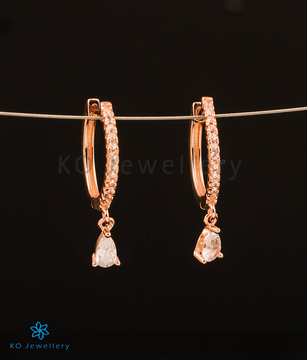 The Diamond Drop Silver Rosegold Hoops
