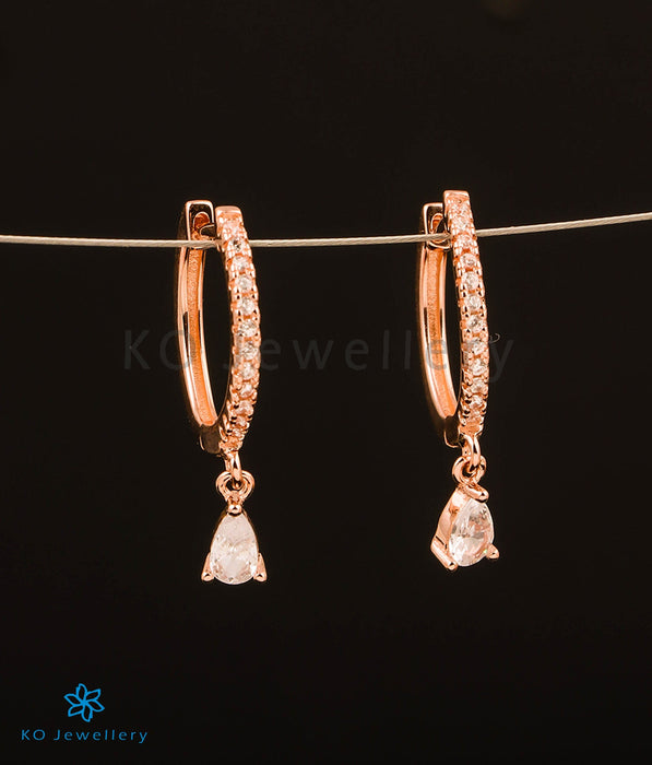 The Diamond Drop Silver Rosegold Hoops