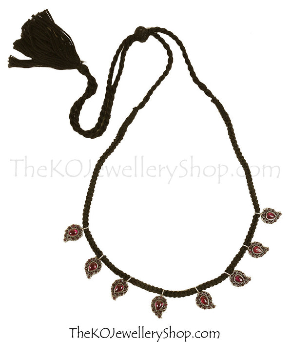 The Rasala Silver Paisley Thread Necklace
