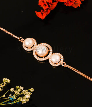 The Classy Pearl Silver Rose-gold Bracelet