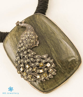 The Doris Peacock Silver Marcasite Thread Necklace