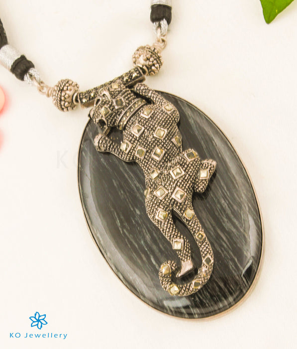The Panther Silver Marcasite Thread Necklace
