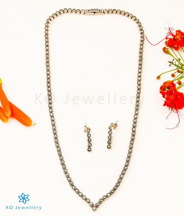 The Eloria Silver Marcasite Necklace Set