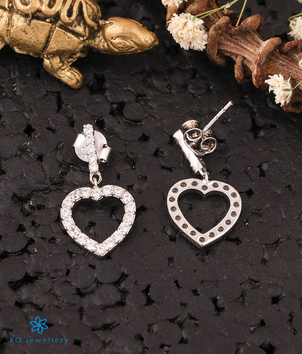 The Heart Sparkle Silver Earrings