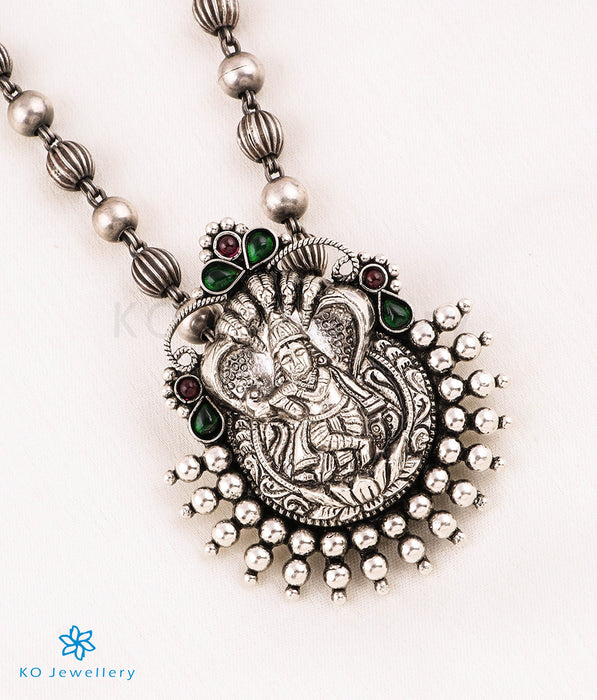 The Govardhan Silver Krishna Necklace