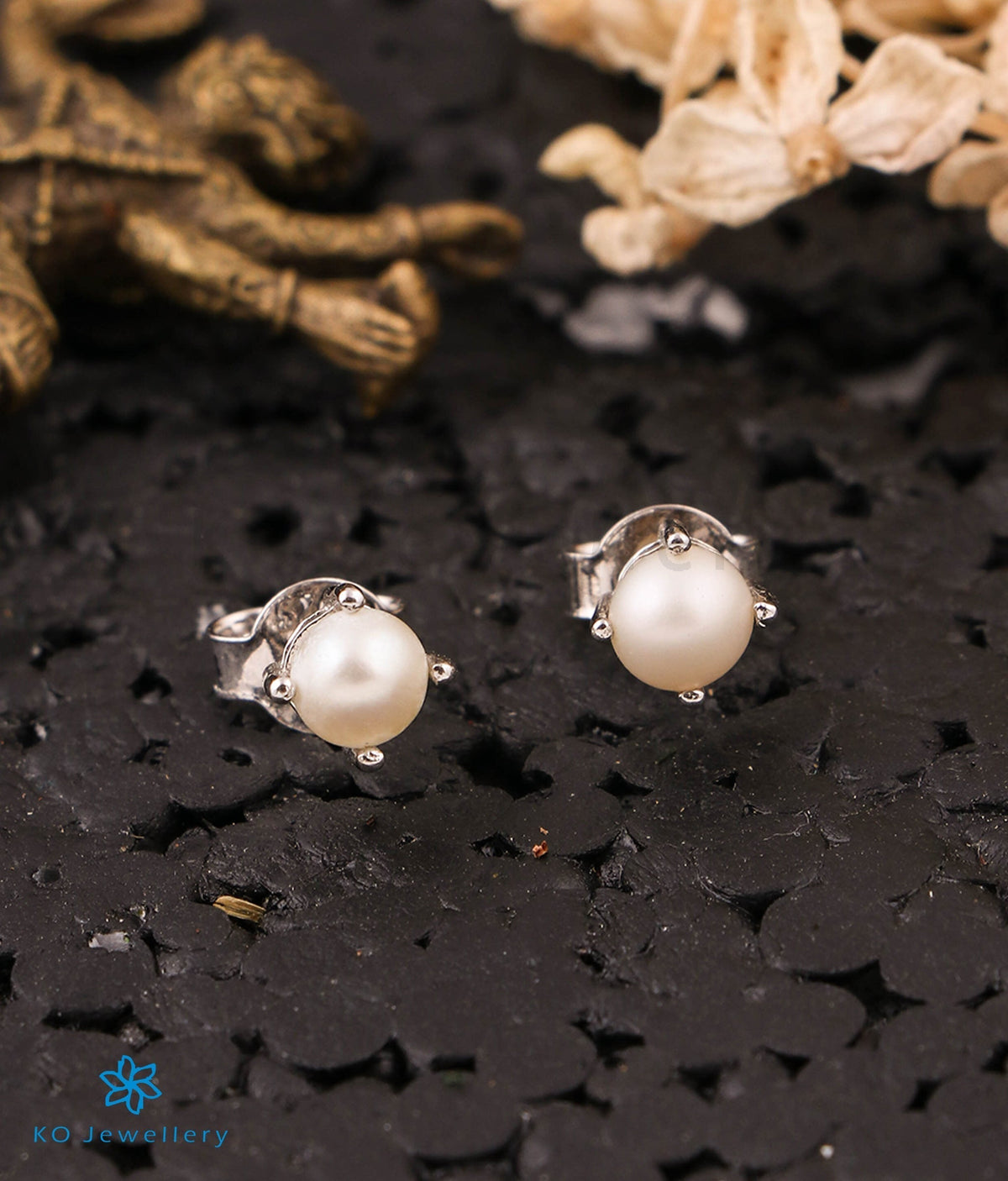 Black South Sea Pearl White Gold Diamond Earrings E215  Pearl FALCO  Singapore