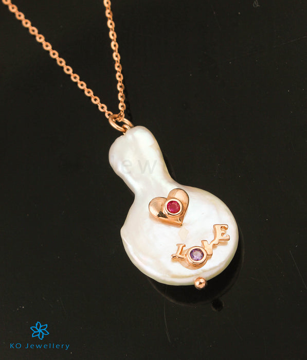 The Love Mother of pearl Silver Rose-gold Necklace