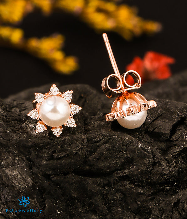 The Regal Pearl Silver Rosegold Earstuds