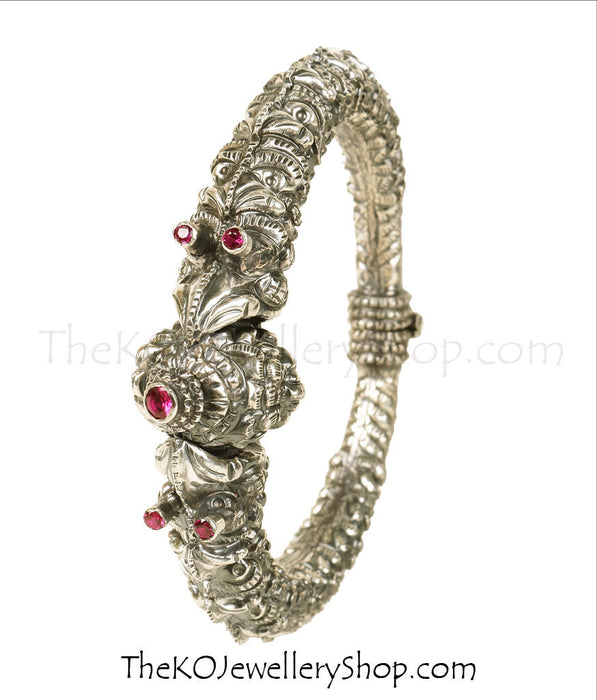 Shop online for women’s silver  navratna kada jewellery