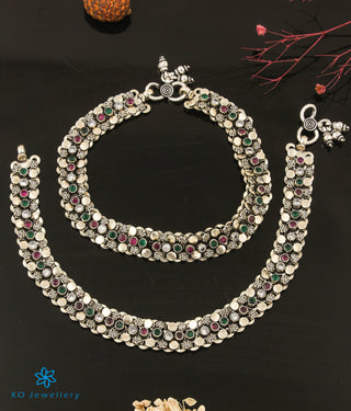 The Sourabh Silver Gemstone Anklets