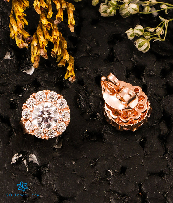 The Chic Solitaire Silver Rosegold Earstuds