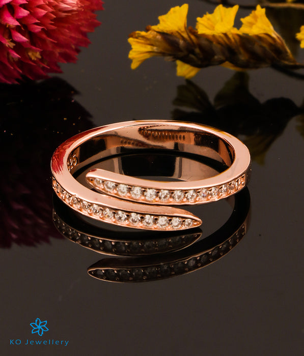 The YinYang Silver Open Rosegold Finger Ring
