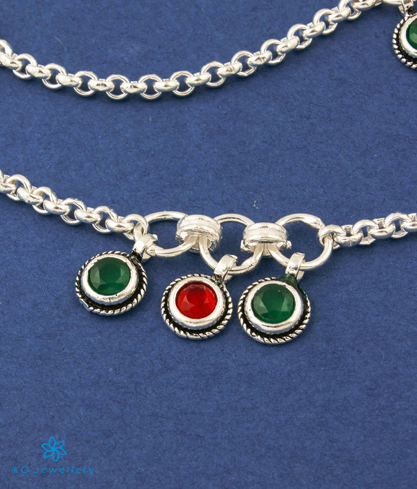 The Firoza Silver Anklets