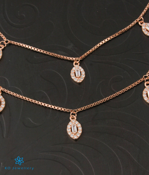 The Daisy Silver Rose-gold Anklets