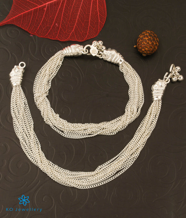 The Simha Silver Anklets
