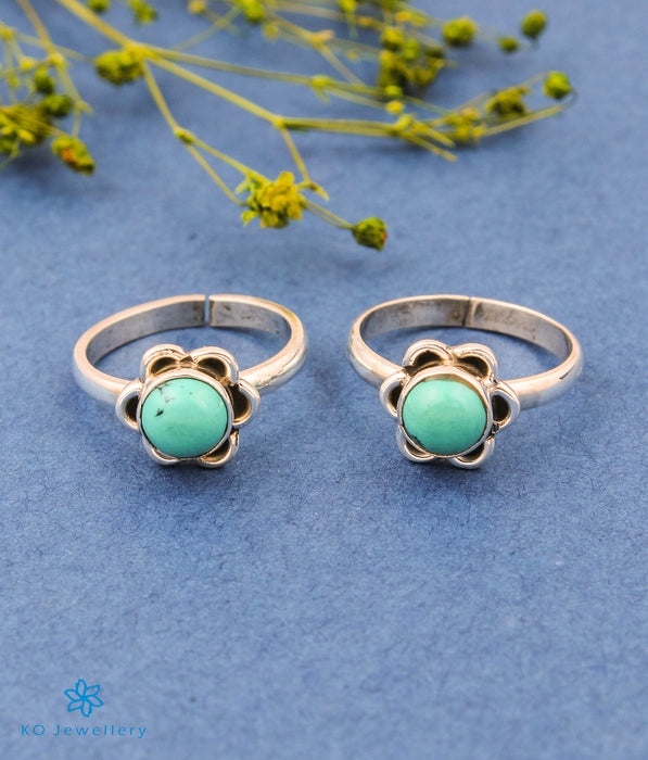 The Pauspa Silver Toe-rings (Turquoise)