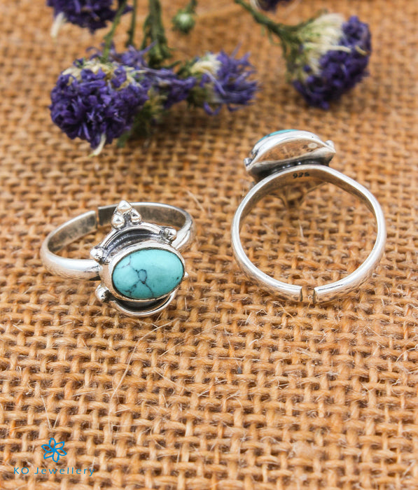 The Mira Silver Toe-Rings (Turquoise)