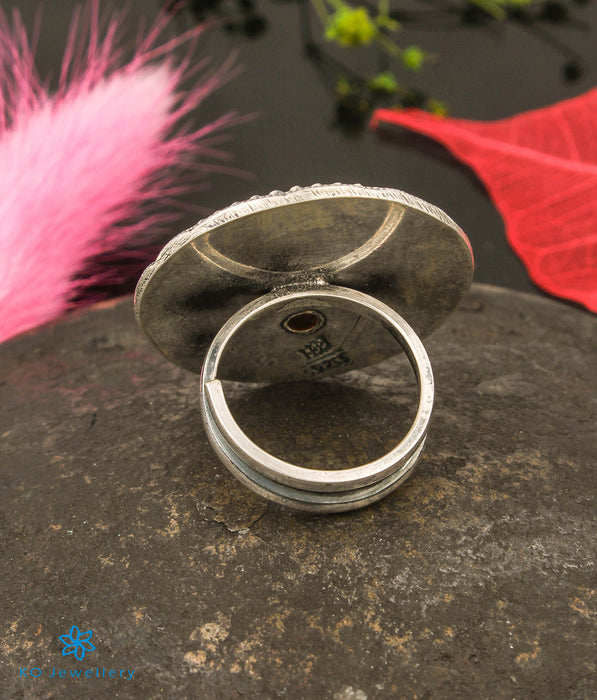 The Latika Silver Finger Ring (Oxidised)