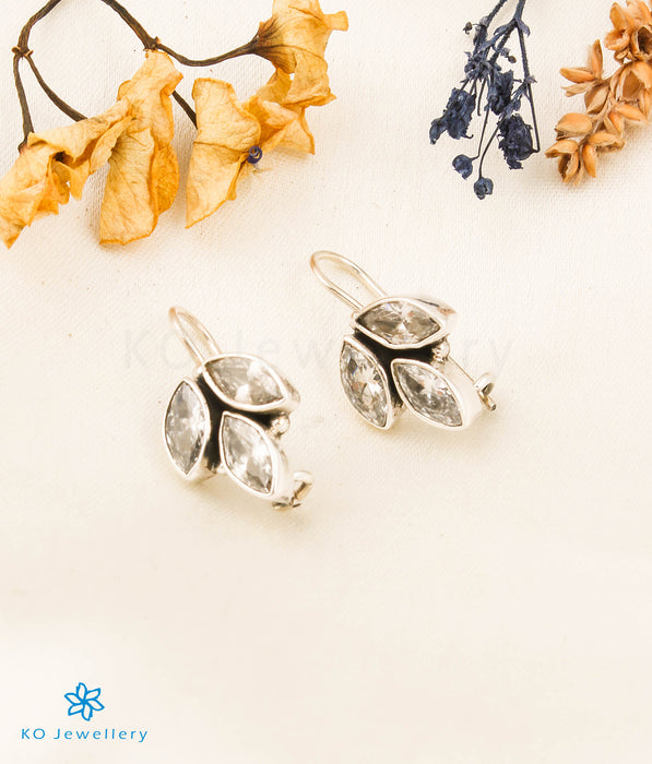 The Mrinal Silver Gemstone Earrings (White)