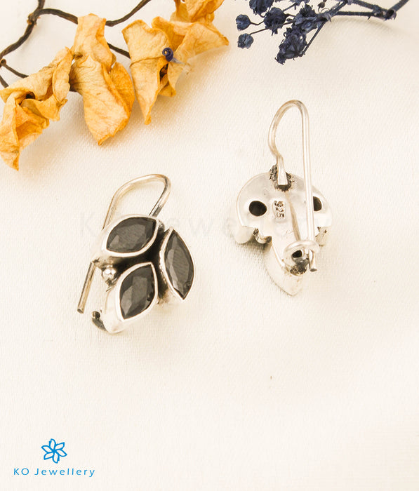 The Mrinal Silver Gemstone Earrings (Black)