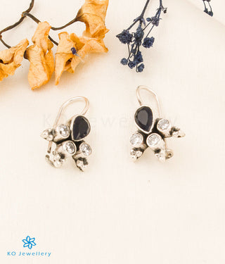 The Anya Silver Gemstone Earrings (Black)