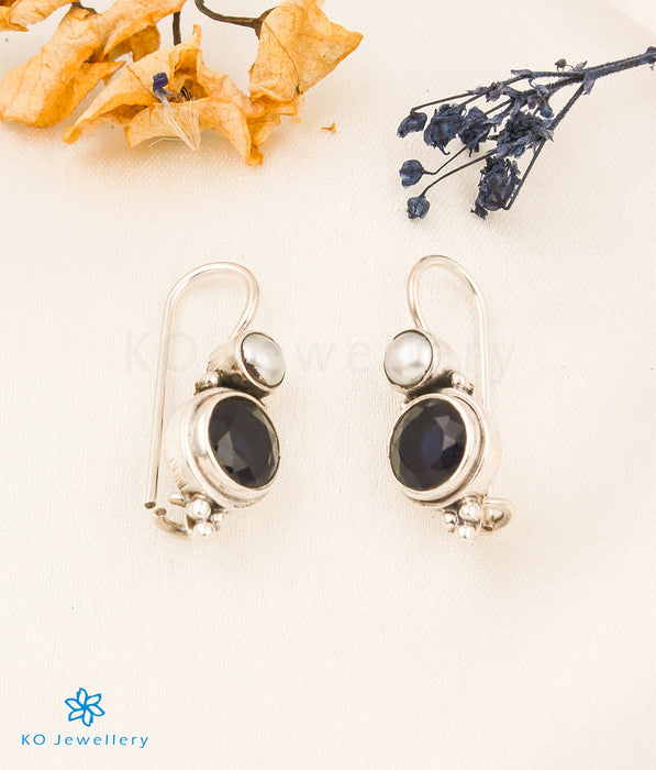 The Aza Silver Gemstone Earrings (Blue)
