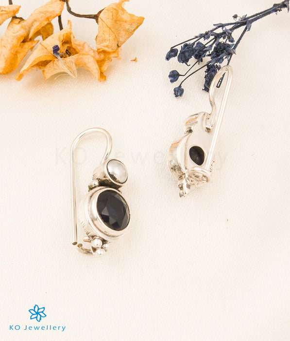 The Aza Silver Gemstone Earrings (Blue)