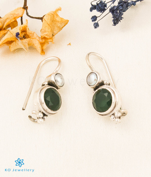 The Aza Silver Gemstone Earrings (Green)