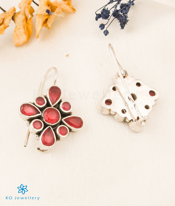 The Anaita Silver Gemstone Earrings (Red)
