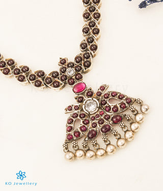 The Anulasya Silver Addige Necklace (Red)