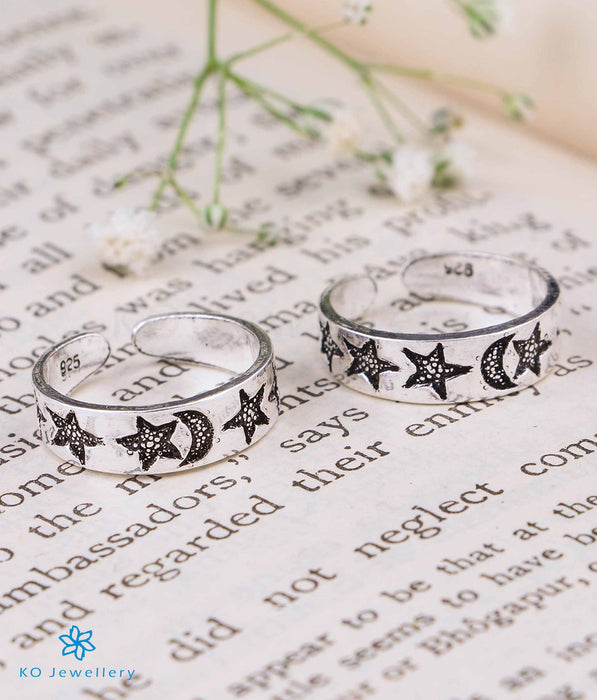 The Moon & Stars Pure Silver Toe-Rings