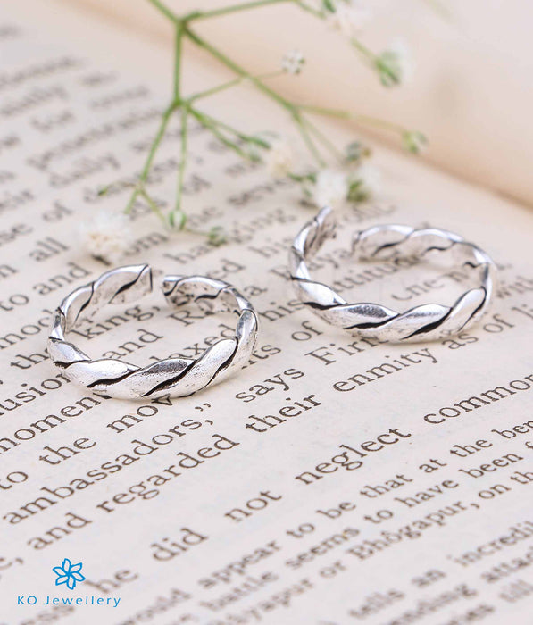 The Woven Pure Silver Toe-Rings