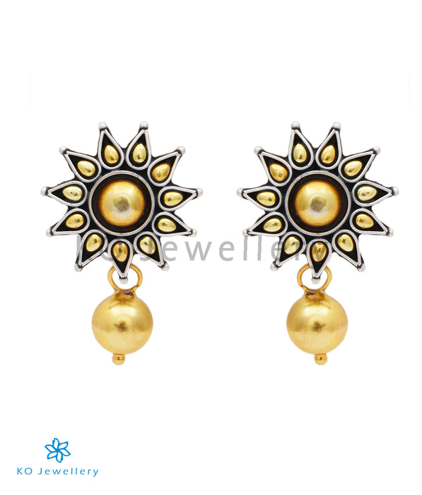 The Surya Silver Earrings(Two-tone)