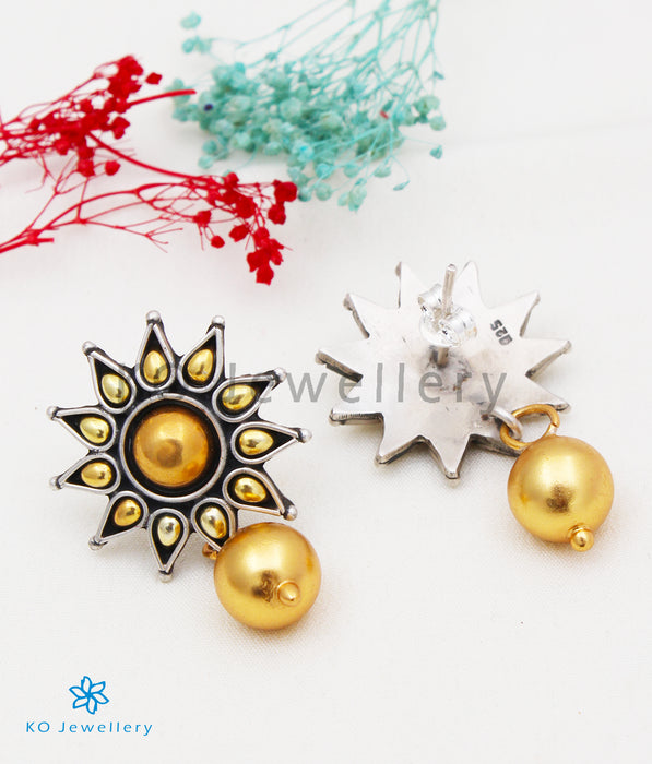 The Surya Silver Earrings(Two-tone)