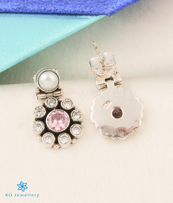 The Parisera Silver Gemstone Earrings (Pink)