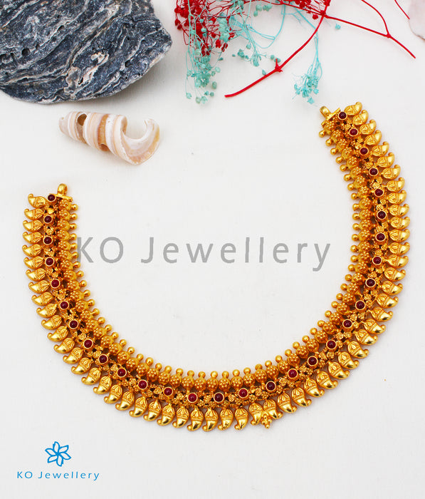 South Trending Mango Design Short and Long Gold Necklace Combo Offer Set |  Exquisite Jewelry Collection NL25919