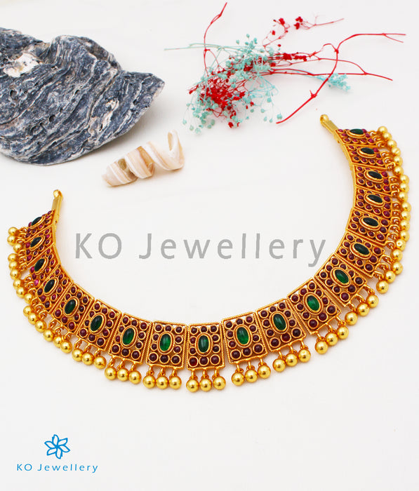 The Dhruv Silver Kempu Necklace